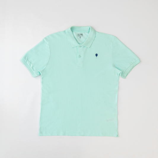 Polo VERDE AGUA globo azul
