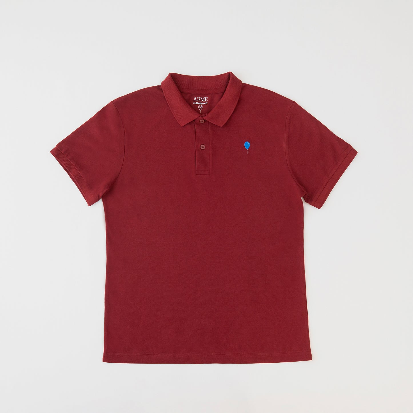 Polo BURDEOS globo azul.