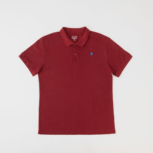 Polo BURDEOS globo azul.