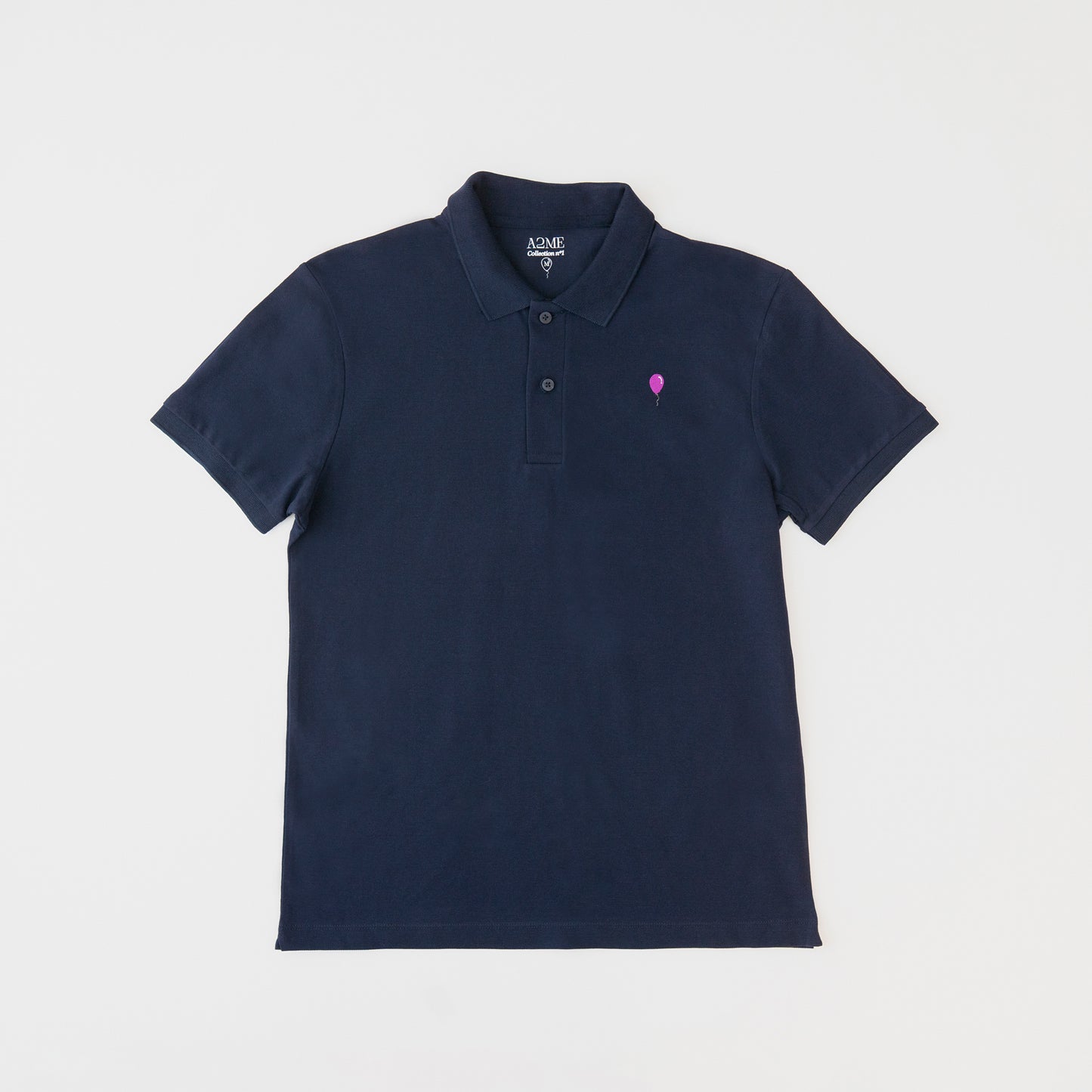 Polo AZUL MARINO globo morado
