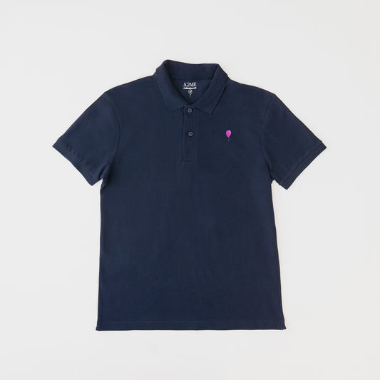 Polo AZUL MARINO globo morado