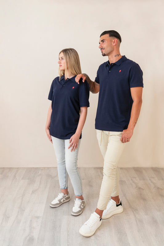 Polo AZUL MARINO globo rojo